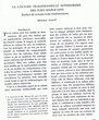 La culture tradionnelle intériorisée des Juifs marocains; analyse de certains traits fondamentaux.