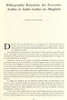 Bibliographie Raisonnée des Proverbes Arabes et Judéo-Arabes du Maghreb.