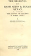 The Responsa of Rabbi Simon ben Zemah Duran,as a source of the history of the jews in North Africa.