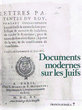 Documents modernes sur les Juifs