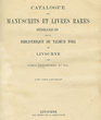 Catalogue de Manuscrits et Livres Rares Hébraïques de la Bibliothèque du Talmud Tora de Livourne