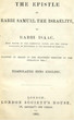 The epistle of Rabbi Samuel the Israelite,to Rabbi Isaac