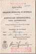 Certificado international para automoviles