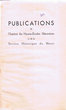 Publications de l'institut des Hautes-Etudes Marocaines et de la Section Historique du Maroc