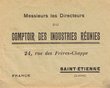 Enveloppe des Directeurs du Comptoir des Industries Réunies