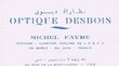 Carte de visite commerciale de "Optique Desbois"
