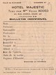 Bulletin d'inscription de l'hôtel "Majestic" de Mogador