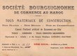 Carte de visite de la "Société Bourguignone de Commerce au Maroc