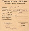 Récépissé des "Transport M. Sebag"