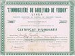 Certificat nominatif décerné à Emile Jacobs