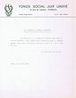 Courrier adressé aux membres du Conseil Directeur du Fonds Social Juif Unifié