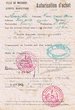 Autorisation d'Achat attribuée le 06/06/1942 à M. Cavaillès