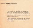 Carton d'excuses adressé en aout 1962 au Comité de Communauté Israélite de Tanger