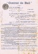 Contrat de Bail pour la location d'un magasin en 1921