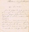 Courrier adressé le 04/07/1922 au cousin de Mme Pariente