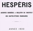 Hespéris année 1930 tome X