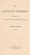 Archives berbères  tome 1