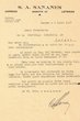 Lettre adressée au Président de la Communauté Israélite de Tanger le 4 juil. 1947
