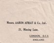 Enveloppe de Mrs Aaron Afriat & Co