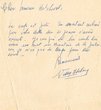 Note adressée à Mr Hatchwell