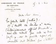 Lettre adressée le 15/02/1940 à Jacques de Cartassac