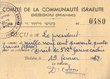 Reçu du Président du Comité de la Communauté Israélite de Debdou