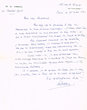 Lettre adressée le 25/03/1960 à Raphael Benazeraf de Neuilly-sur-Seine