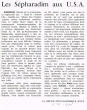Les Sépharadim aux U.S.A., article paru en Octobre 1971