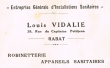 Entreprise générale Louis Vidalle à Rabat, carte de visite
