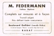 Carte de visite de M. Federmann, Tailleur Diplômé