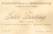 Carte de visite de Jules Fasching, Tailleur de la Résidence