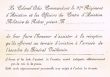 Carte d'invitation pour l'arrivée de l'escadre du Général Vuillemin
