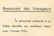 Carte de voeux pour l'année 1933