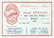 Carte de visite des Ets Joseph Descloux
