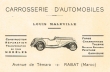 Carte de visite de Louis Maleville, carrosserie automobile