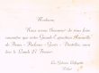 Carton d'invitation pour une Grande Exposition Annuelle