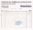 Facture délivrée par la "Fabrique de timbres en Caoutchouc