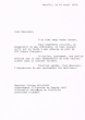 Lettre adressée le 26/04/1982 à Shalom Bar-Asher