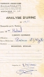 Analyse d'urine de Mme Hatchwell datée du 08/09/1960