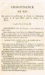 Ordonnance du Roi pour le Traité de délimitation conclu en mars 1845 entre la France et le Maroc
