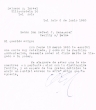 Lettre adressée le 06/06/1963 à Raphael Benazeraf de Neuilly-sur-Seine