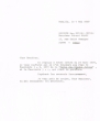Lettre adressée le 09/05/1979 à G. Nahon de la Société des Etudes Juives à Paris