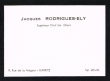 Carte de visite de Jacques Rodrigues-Ely