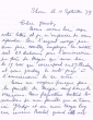 Lettre adressée le 10/09/1979 à Jacob Hatchwell