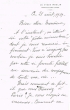 Lettre adressée le 21/08/1969 à Raphaël Benazeraf