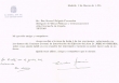 Lettre adressée le 13/01/1955 au Général Rafael Baquera Alvarez
