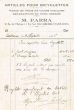 Facture rédigée le 14/09/1926 pour le Service de l'Hôpital Civil