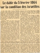 Le Dahir du 5 février 1864
