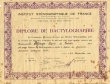 Diplôme de dactylographie décerné à Simi Afergan