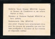 Carte de remerciements pour décès dans la famille Bénattar